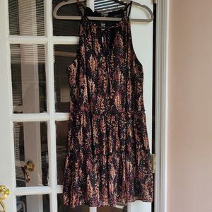 Drew Anthropologie Black Meadow Floral Tiered Boho/ Halter Dress Size Medium